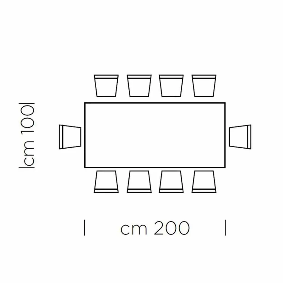 Dining Table in HPL Laminate and Precious Steel Made in Italy - Settimmio Viadurini
