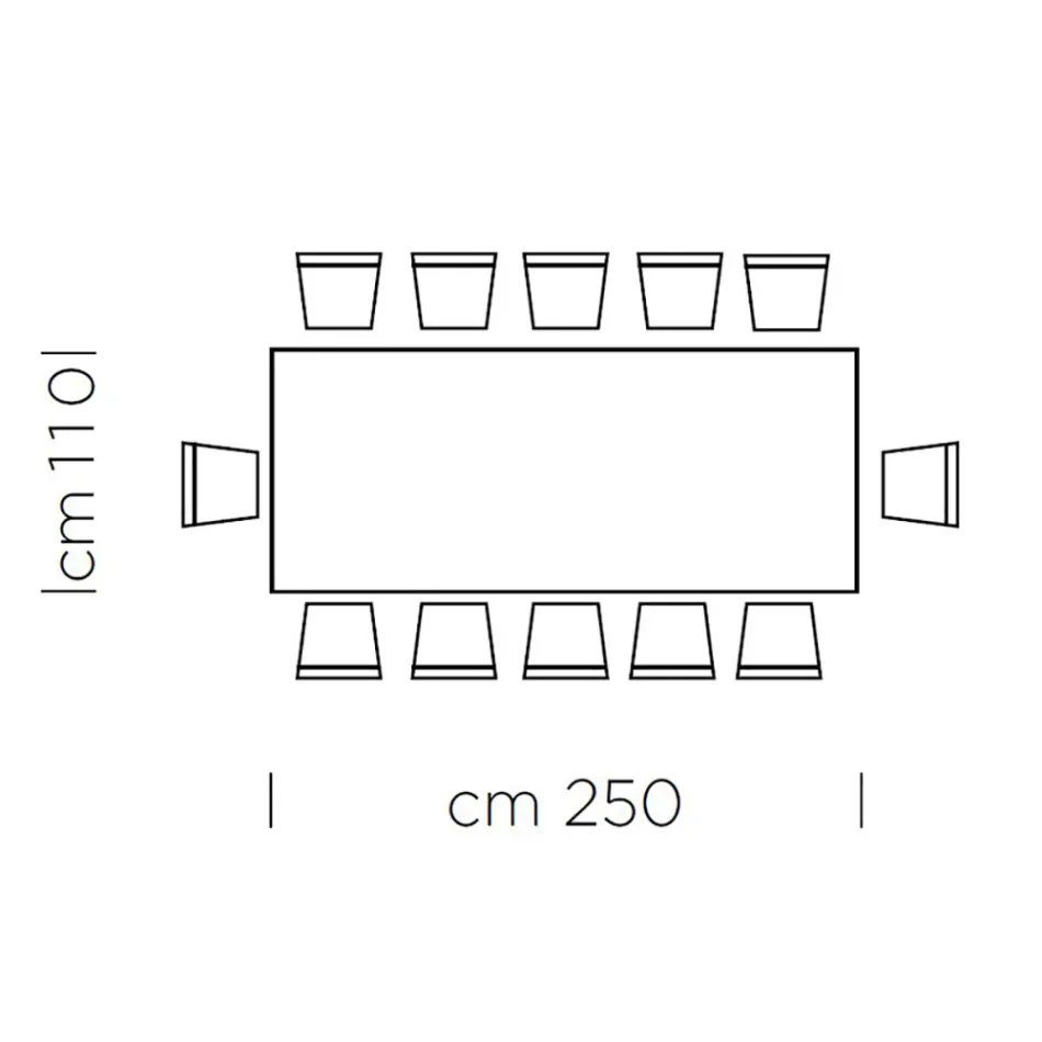 Dining Table in HPL Laminate and Precious Steel Made in Italy - Settimmio Viadurini