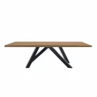 Dining Table in HPL Laminate and Precious Steel Made in Italy - Settimmio Viadurini