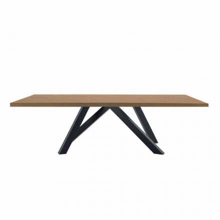 Dining Table in HPL Laminate and Precious Steel Made in Italy - Settimmio Viadurini