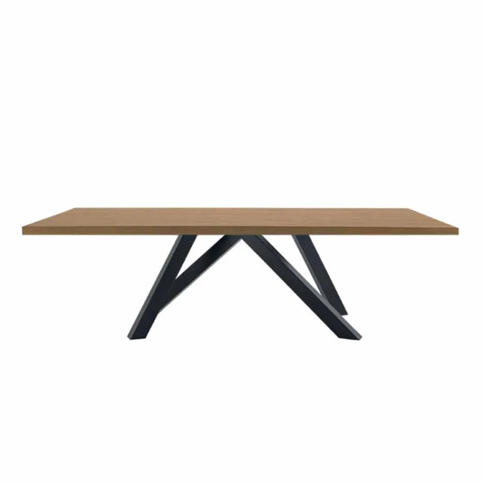 Dining Table in HPL Laminate and Precious Steel Made in Italy - Settimmio Viadurini