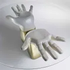 Wooden dining table with glass top, made in Italy, Bartolo Viadurini