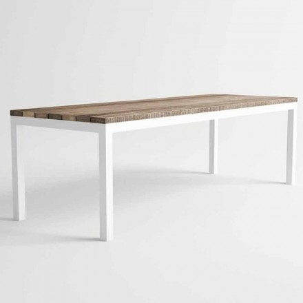 Modern Design Outdoor Wood and Aluminum Dining Table - Ganges Viadurini