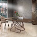 Modern dining table in solid wood made in Italy