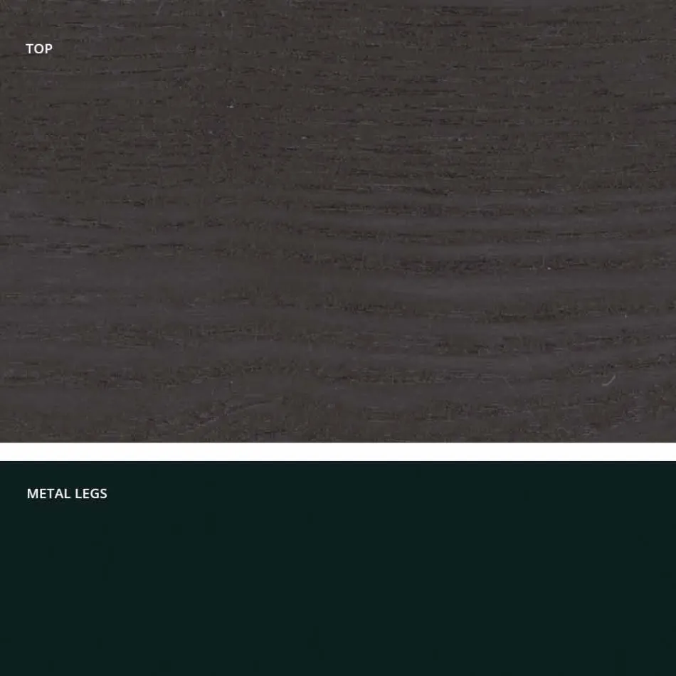 Dining table in MDF wood and modern metal made in Italy, Dionigi Viadurini