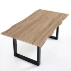 Dining Table in Mdf with Legs in Black Painted Steel - Cheetah Viadurini