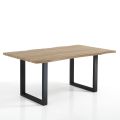 Dining Table in Mdf with Legs in Black Painted Steel - Cheetah