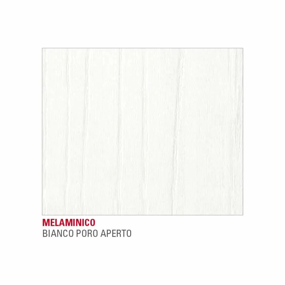 Dining Table in Melamine and Painted Metal Made in Italy - Remigio Viadurini