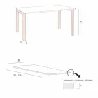 Dining Table in Melamine and Painted Metal Made in Italy - Remigio Viadurini