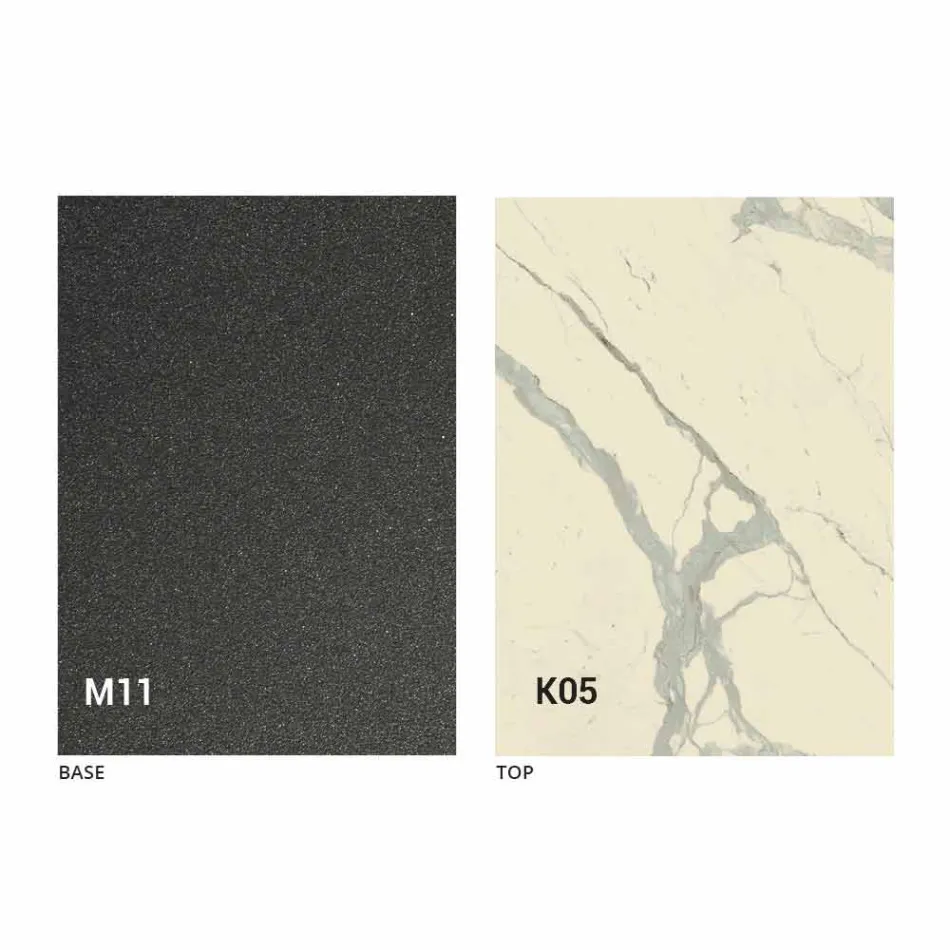 Metal Dining Table and Ceramic Top Made in Italy Design - Anaconda Viadurini