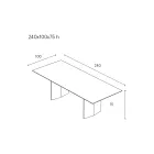 Dining Table in Plywood Veneered in Heat-Treated Ash - Aquarium Viadurini