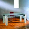 Modern dining table made of crystal and natural stone Ebea