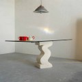 Made in Italy dining table made of natural stone and crystal Anteros