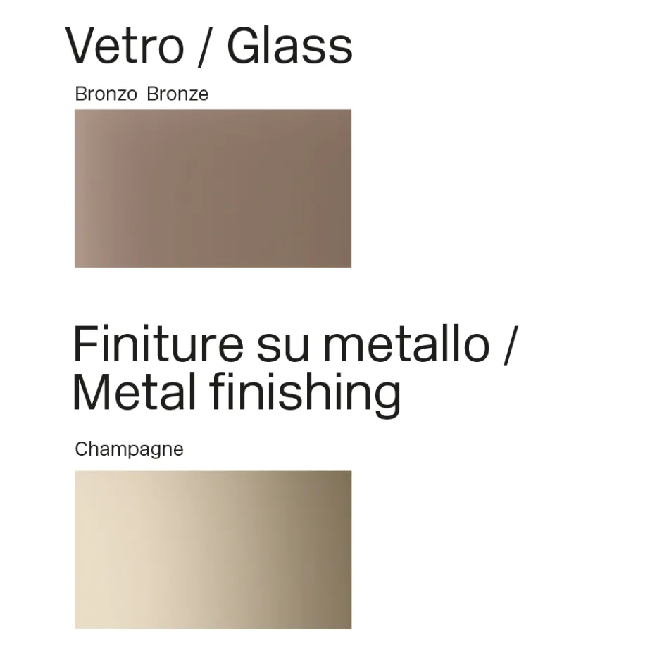 Modern Glass and Metal Dining Table Made in Italy - Duna Viadurini