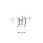 Modern Glass and Metal Dining Table Made in Italy - Duna Viadurini