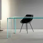 Dining Table in Extra-clear Glass Luxury Design 4 Dimensions - Kuduro Viadurini