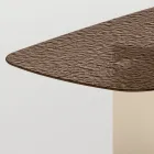 Made in Italy Design Dining Table in Fused Glass in Bronze or Smoke - Moro Viadurini