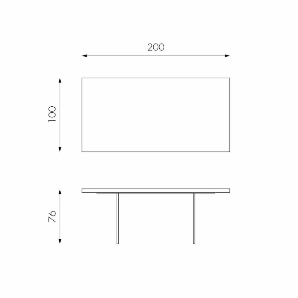 Modern dining table in oak veneer, Nico glass legs Viadurini