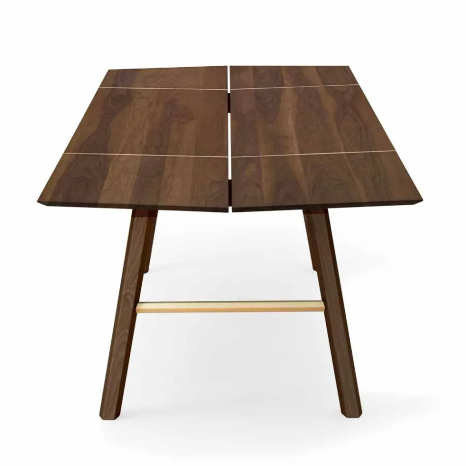 Modern Dining Table in Ash Wood with Black or Gold Details - Andria Viadurini