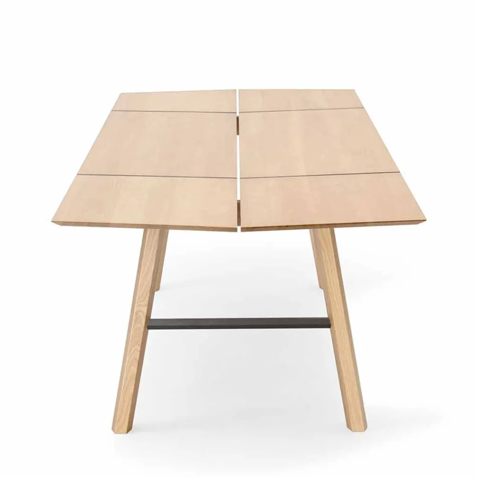Modern Dining Table in Ash Wood with Black or Gold Details - Andria Viadurini