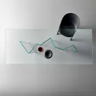 Modern Dining Table in Extra-clear or Smoked Glass Made in Italy - Random Viadurini