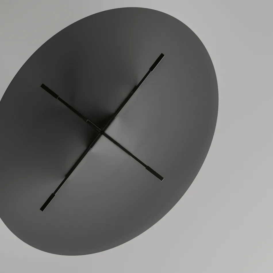 Oval Dining Table with Glass Top and Base Made in Italy - Tiseo Viadurini