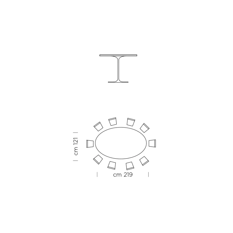 Oval Dining Table with Luxury Fenix Top Made in Italy - Dollars Viadurini