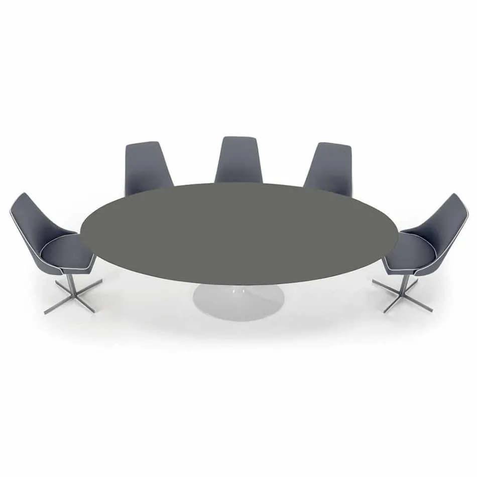 Oval Dining Table with Luxury Fenix Top Made in Italy - Dollars Viadurini