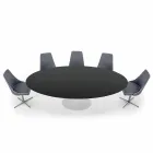 Oval Dining Table in Laminate and Aluminum Made in Italy, Precious - Dollars Viadurini