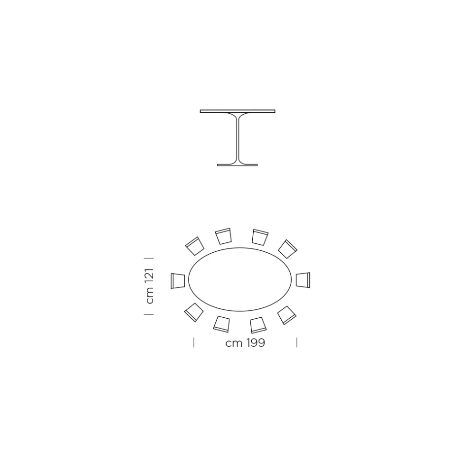 Oval Dining Table in Laminate and Aluminum Made in Italy, Precious - Dollars Viadurini