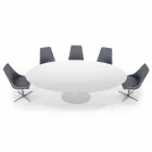 Oval Dining Table in Laminate and Aluminum Made in Italy, Precious - Dollars Viadurini