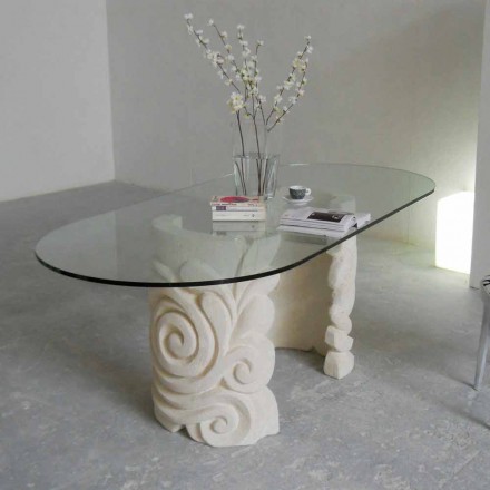 Contemporary oval dining table and modern design crystal Aden Viadurini