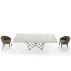 Dining Table in Laminam and Steel Base Made in Italy – Ezzellino Viadurini