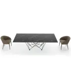 Dining Table in Laminam and Steel Base Made in Italy – Ezzellino Viadurini