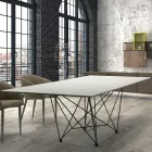 Dining Table Laminam Top and Steel Base Made in Italy - Ezzellino Viadurini