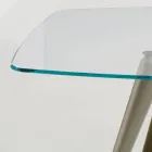 Dining Table Glass Top and Polyurethane Legs 2 Sizes - Stalto Viadurini