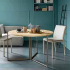 Modern Folding Dining Table in Wood and Metal Made in Italy - Menelao Viadurini