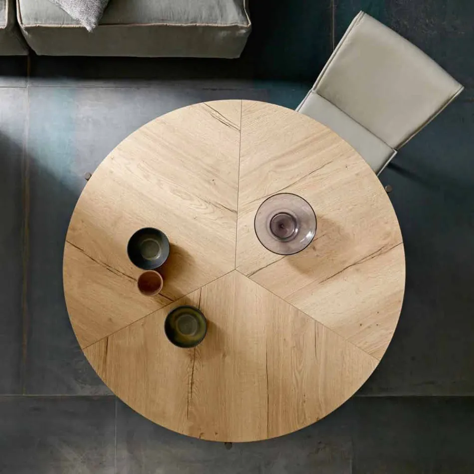 Modern Folding Dining Table in Wood and Metal Made in Italy - Menelao Viadurini
