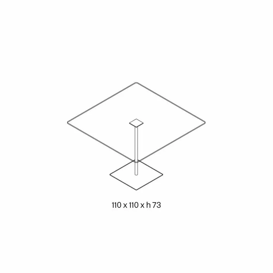 Square Dining Table in Extra-clear Glass and Metal Made in Italy - Dolce Viadurini