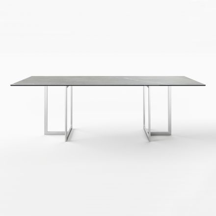 Rectangular Dining Table in Porcelain Stoneware Made in Italy - Emilio Viadurini