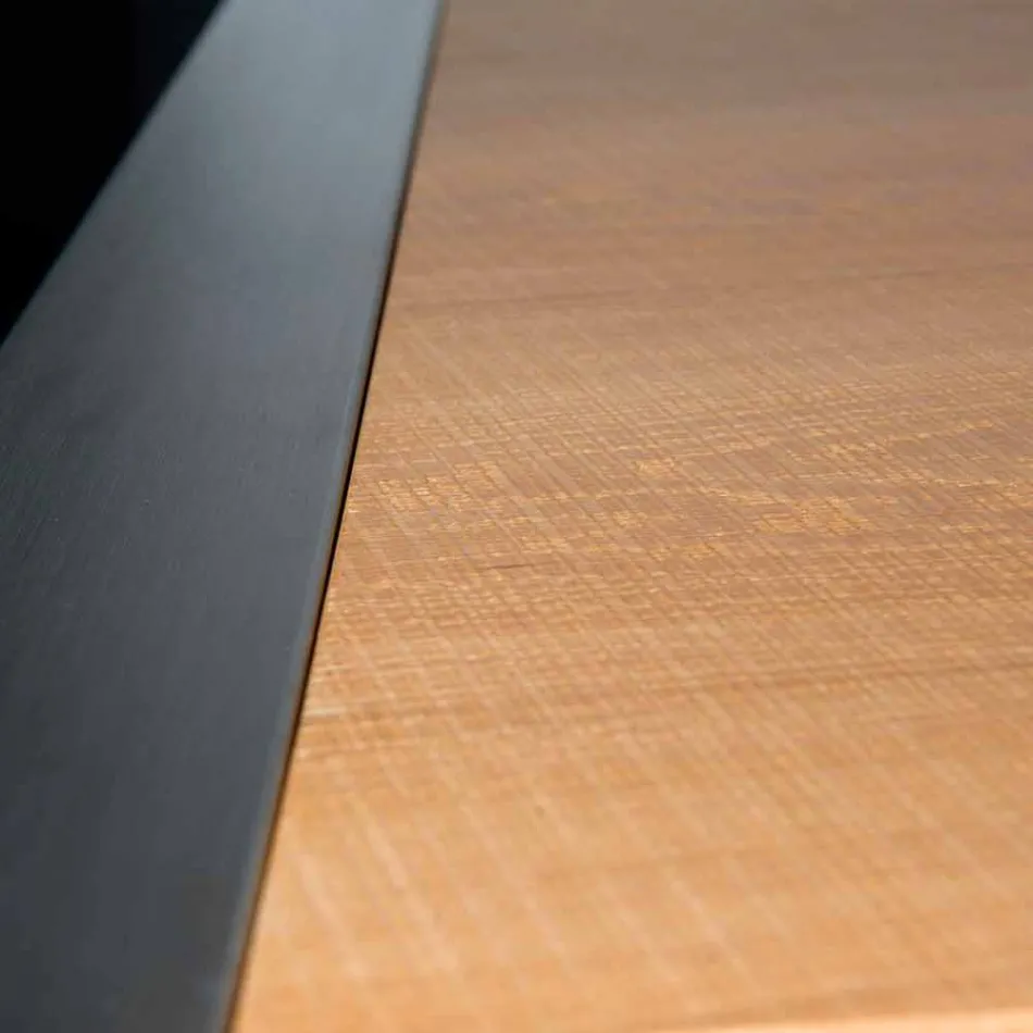 Rectangular dining table in oak wood and Frodo steel Viadurini