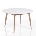 Round Dining Table Extendable Up to 160 cm in Mdf and Wood - Ciacco