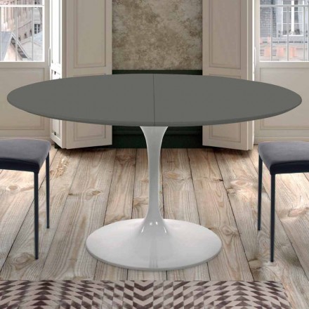 Round Dining Table Extendable Up to 170 cm Made in Italy - Dollars Viadurini