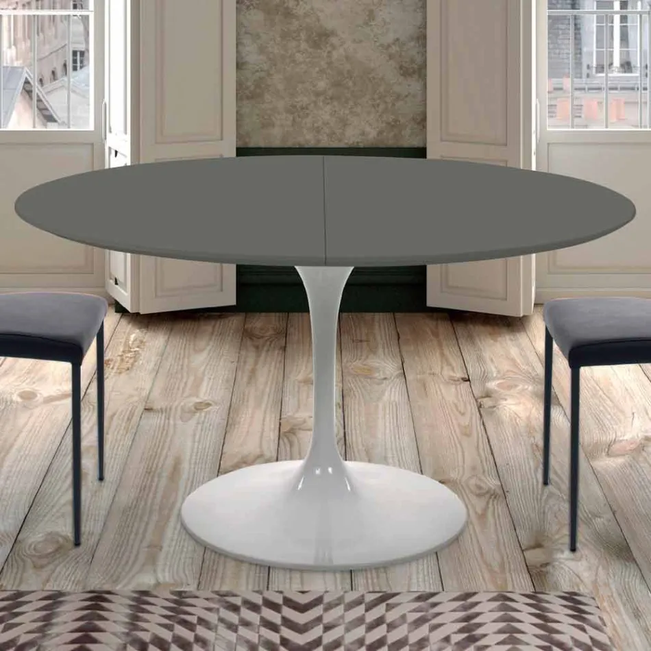 Round Dining Table Extendable Up to 170 cm Made in Italy - Dollars Viadurini