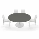 Round Dining Table Extendable Up to 170 cm Made in Italy - Dollars Viadurini