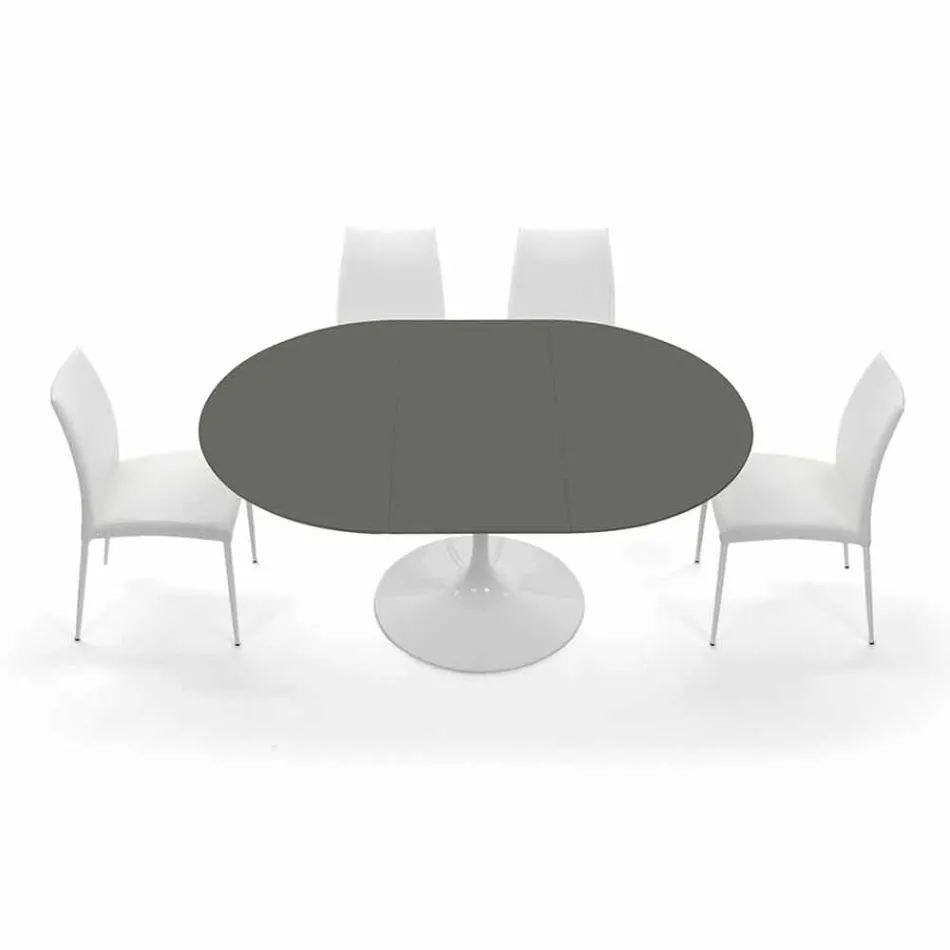 Round Dining Table Extendable Up to 170 cm Made in Italy - Dollars Viadurini