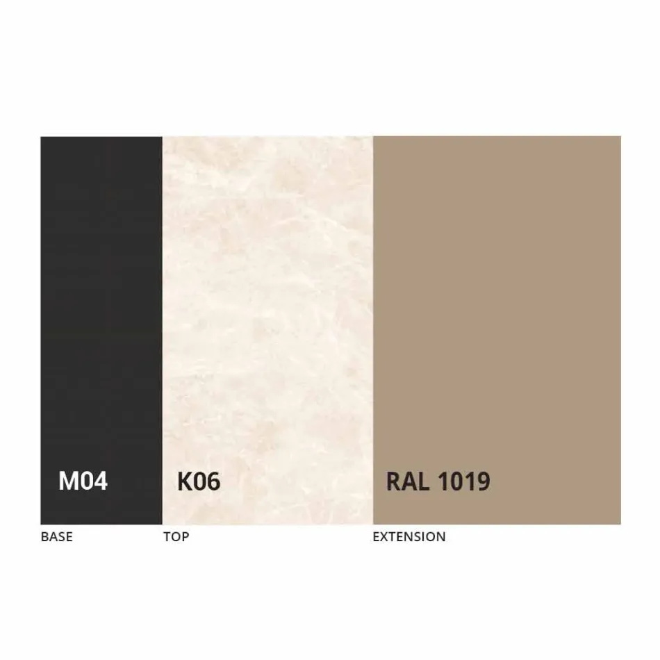 Round Extendable Dining Table in Laminam Ceramic Made in Italy - Lupetto Viadurini