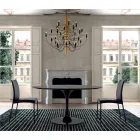 Round Dining Table with Laminate Top Made in Italy - Dollars Viadurini