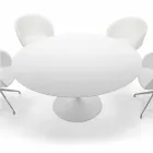 Round Dining Table with Laminate Top Made in Italy - Dollars Viadurini