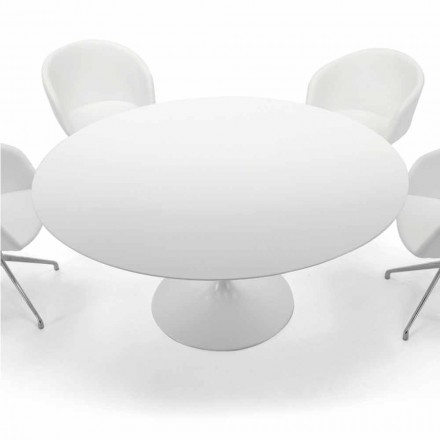 Round Dining Table with Laminate Top Made in Italy - Dollars Viadurini